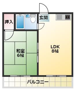 シティハイツ中町(1LDK/3階)の間取り写真