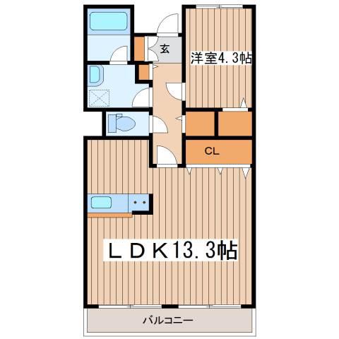 アーバンシャトー(1LDK/3階)の間取り写真