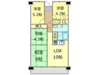 メゾングッチ(4LDK/5階)の間取り写真