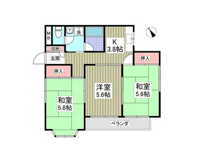 ベルハイム白金(3K/2階)の間取り写真