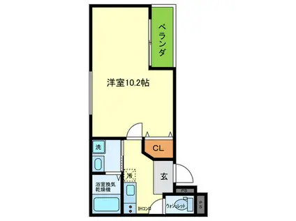 ONLYONE塚口II番館(1K/2階)の間取り写真