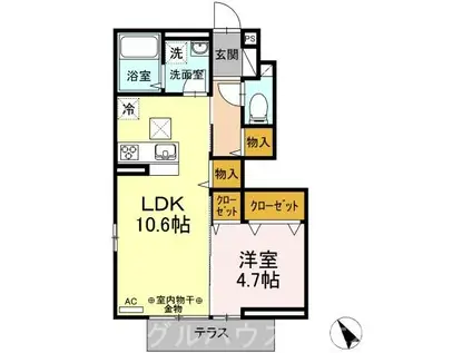 リージュ(1LDK/1階)の間取り写真