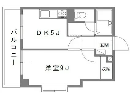 ホリホックイン八幡(1DK/6階)の間取り写真