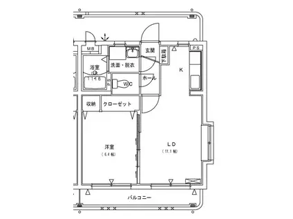 TRUSTYIII(1LDK/2階)の間取り写真