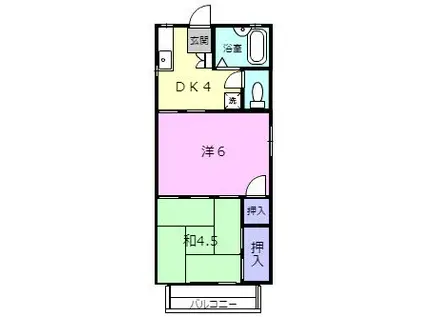 ウエストロード(2K/2階)の間取り写真