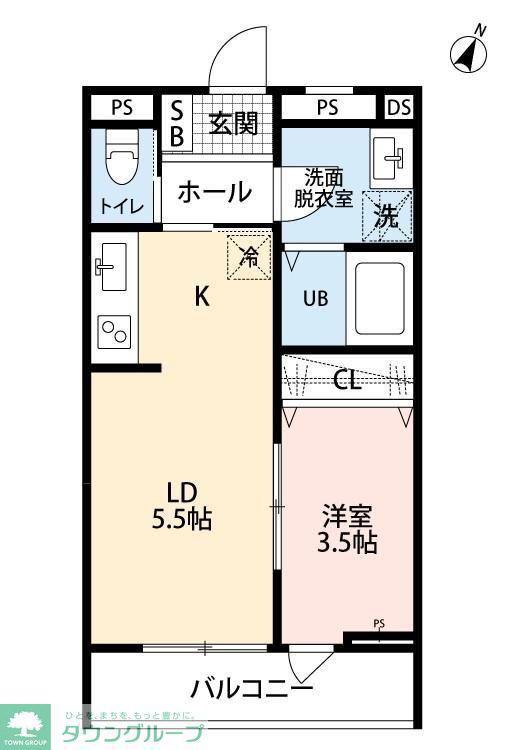 リーブルファイン浦和美園(1LDK/3階)の間取り写真