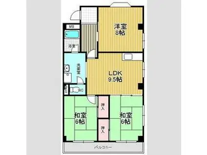 セピアン(3LDK/3階)の間取り写真