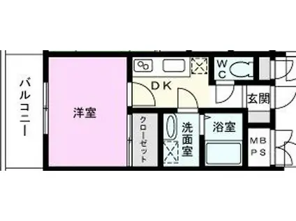 高山ビル(1K/2階)の間取り写真