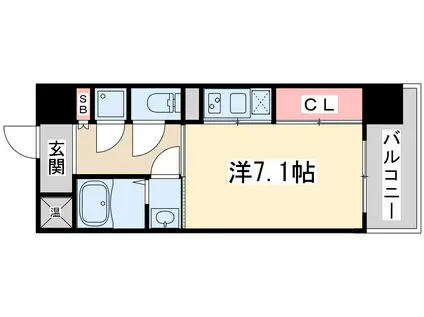 ルミナス新大阪(ワンルーム/9階)の間取り写真