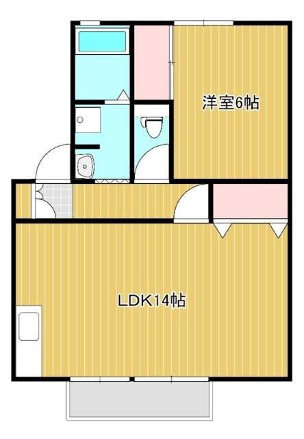 スカイハイツE(1LDK/1階)の間取り写真