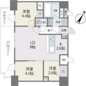 MODERN PALAZZO 天神南II(3LDK/10階)の間取り写真