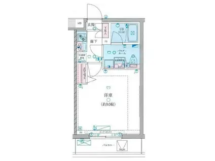 GENOVIA墨田八広SKYGARDEN(1K/2階)の間取り写真