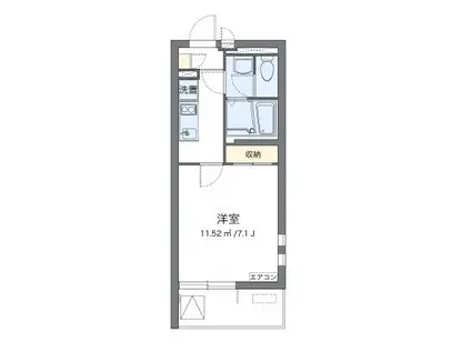 クレイノシンフォニー 野村(1K/1階)の間取り写真