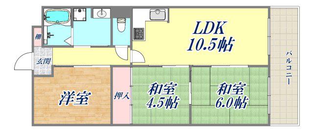 STAC立花(3LDK/1階)の間取り写真