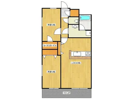 クロノス34田井島II(2LDK/3階)の間取り写真