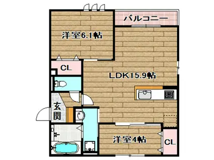 LICHT II (2LDK/2階)の間取り写真