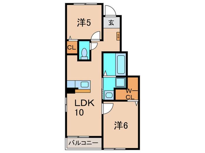 ケセラセラ(2LDK/1階)の間取り写真