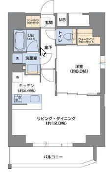 METROSA谷町六丁目サウス(1LDK/13階)の間取り写真
