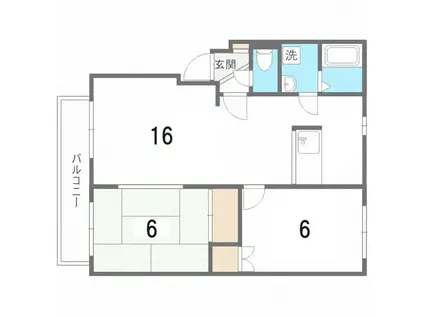 ネスト連理(2LDK/2階)の間取り写真
