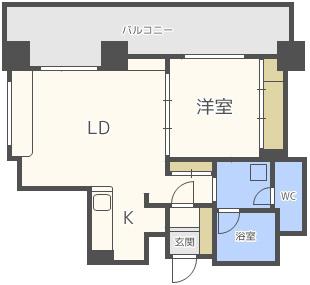 サンタの館N11(1LDK/10階)の間取り写真