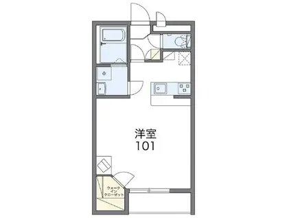 レオパレスプレジール緑が丘(1K/1階)の間取り写真