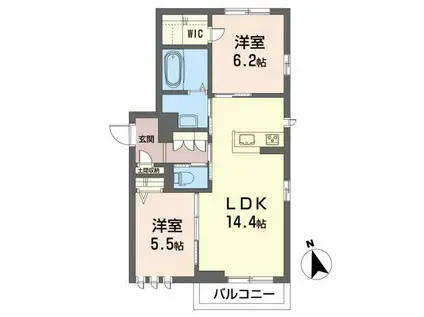 ブリーロ・タラ(2LDK/2階)の間取り写真