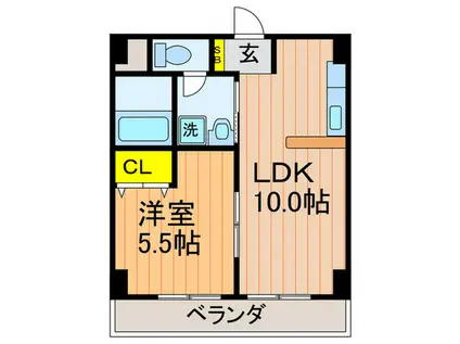 ファミーユ長谷川(1LDK/2階)の間取り写真