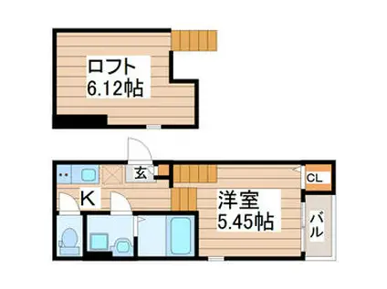 GLOIRE長町(1K/1階)の間取り写真