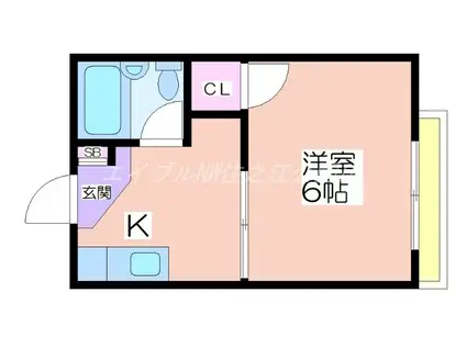カワカミハイツ(1K/2階)の間取り写真