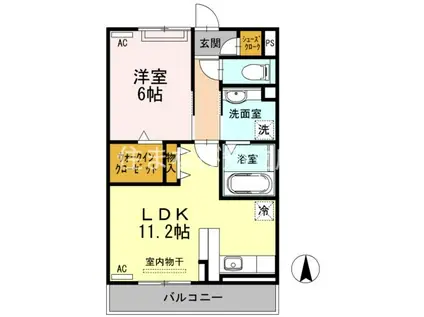 レジデンス神都II(1LDK/3階)の間取り写真