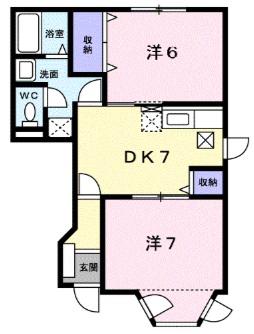 第3表ハイツB(2DK/1階)の間取り写真