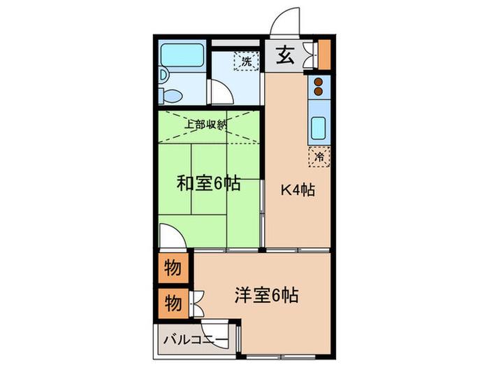 グリーンハイツ本郷(2K/2階)の間取り写真