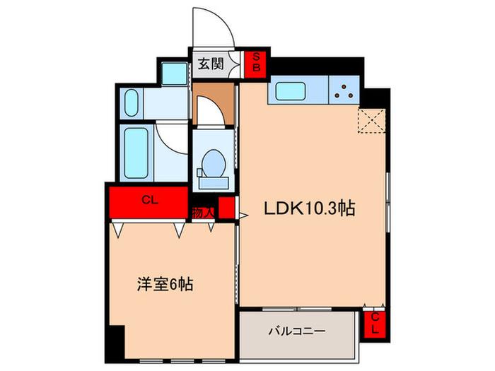 カーサ レシュール(1LDK/4階)の間取り写真