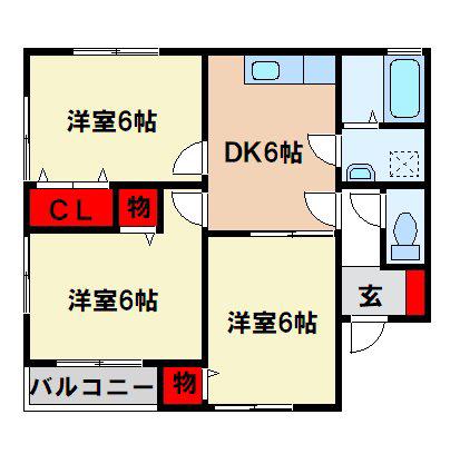 グリーンハイツ(3DK/2階)の間取り写真
