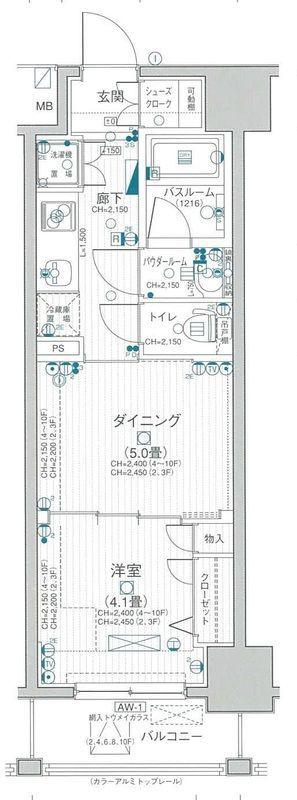 日神デュオステージ両国(2K/10階)の間取り写真