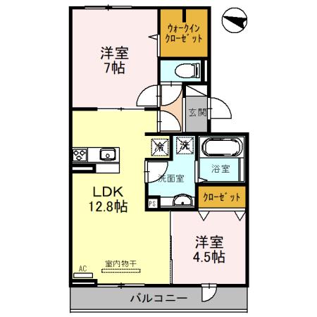 ブールドネージュ(2LDK/3階)の間取り写真