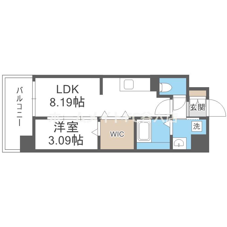 WORVE吹田江坂(1LDK/3階)の間取り写真