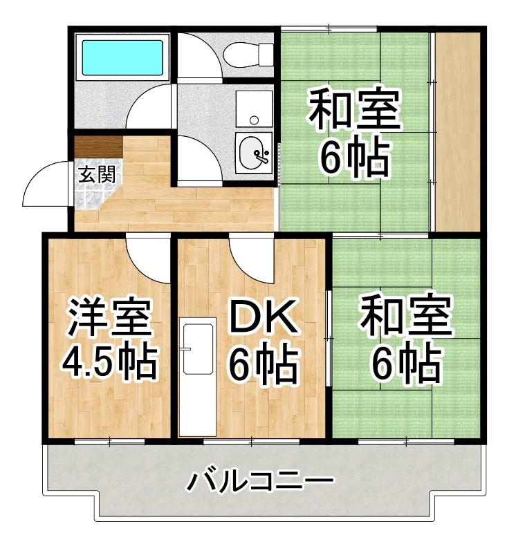 サンシャイン芝田(3DK/3階)の間取り写真