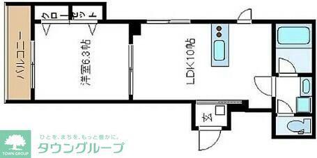 レコルト中野(1LDK/2階)の間取り写真