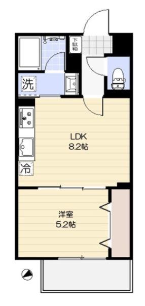 ソフィ新松戸(1LDK/3階)の間取り写真