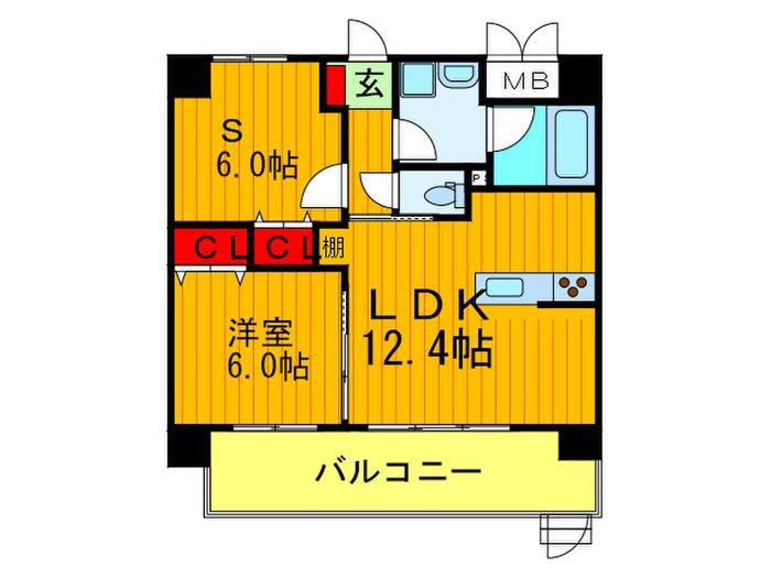 ベロフィオーレ宮之阪(1SLDK/1階)の間取り写真