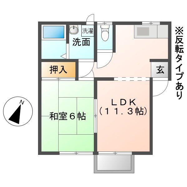 コーポ21(1LDK/2階)の間取り写真