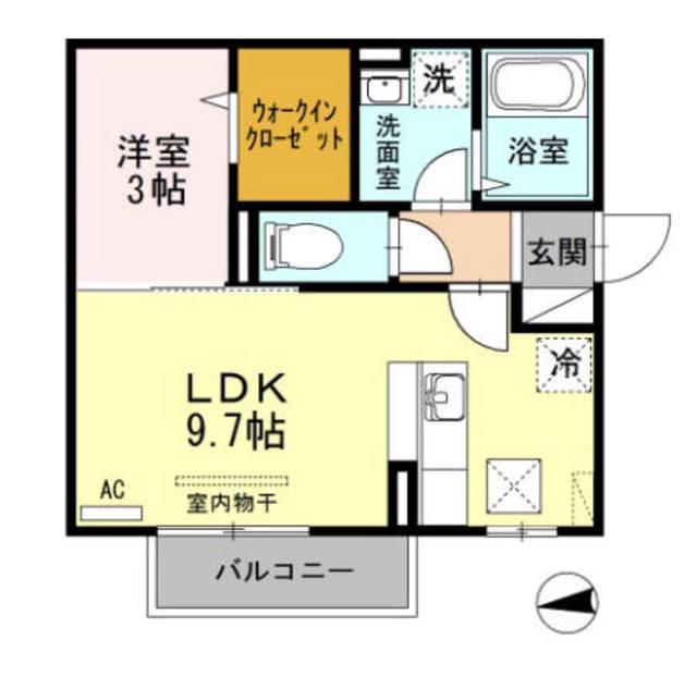 ボナール(1LDK/1階)の間取り写真
