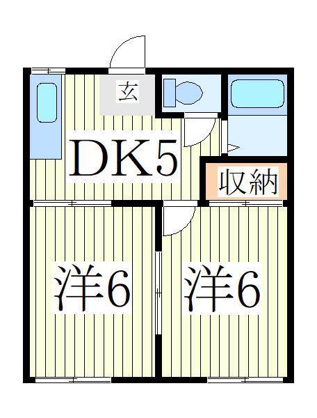 ファインハイツ(2DK/1階)の間取り写真