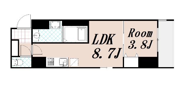 ARCA西京極(1LDK/2階)の間取り写真