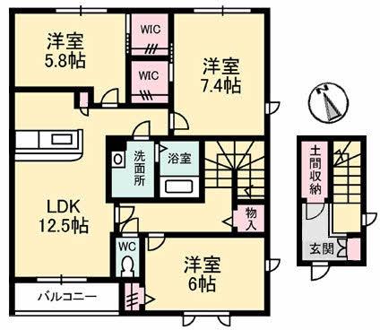 ベイパートレイル(3LDK/2階)の間取り写真