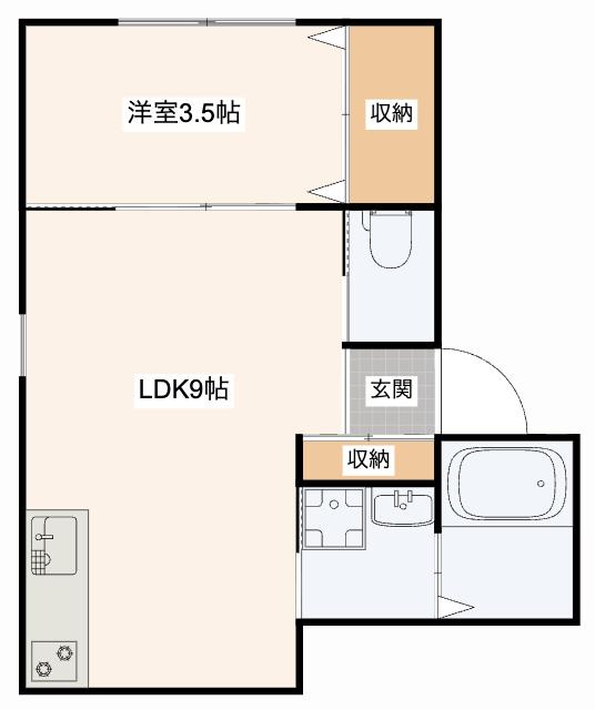LUMINART明石(1LDK/2階)の間取り写真