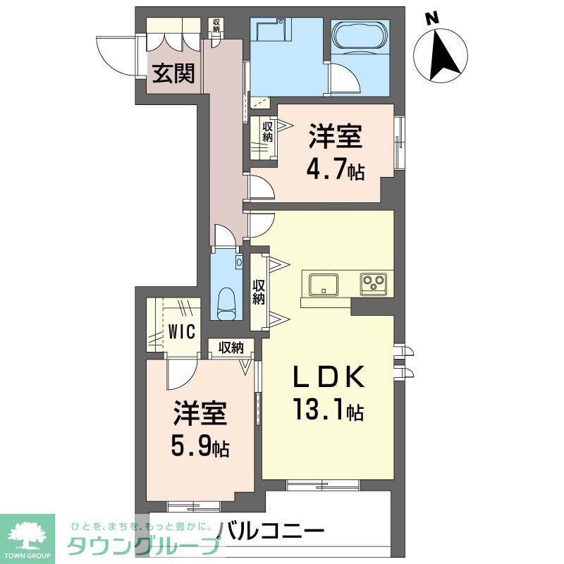 ノールフェリシモ(2LDK/4階)の間取り写真