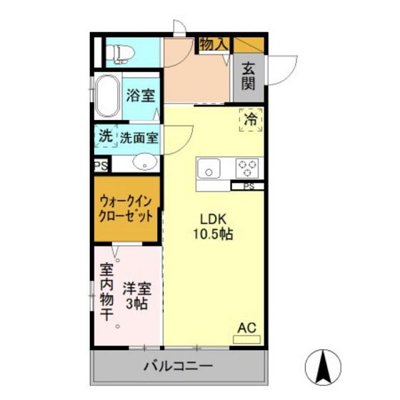コージーネスト(1LDK/3階)の間取り写真