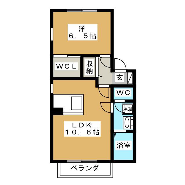 ディアコートKM(1LDK/1階)の間取り写真